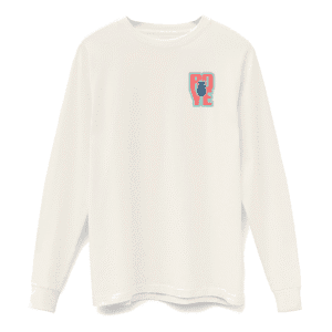 Roye Fortuna Logo Long Sleeve T-Shirt in cream – front view