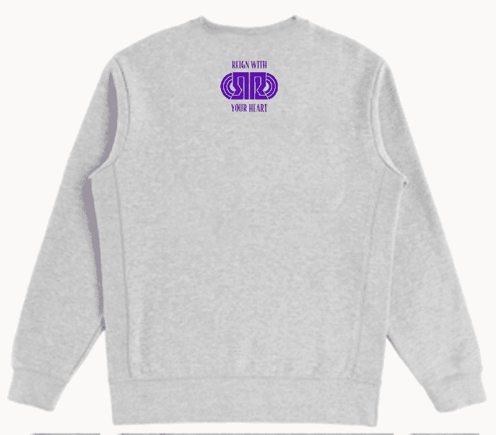 Roye Life Reflection Expanding Heart Logo Crew – Heather Grey - Image 2