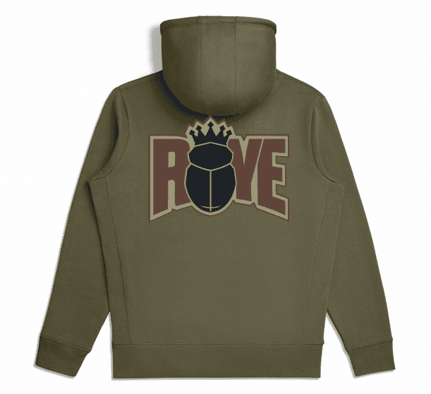 Roye Life Fortuna Logo Heavyweight Hoodie — Olive - Image 2
