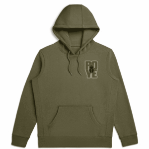 Olive Roye Life Good Luck Logo Heavyweight Hoodie in olive green, authentic lifestyle streetwear with intention and success.