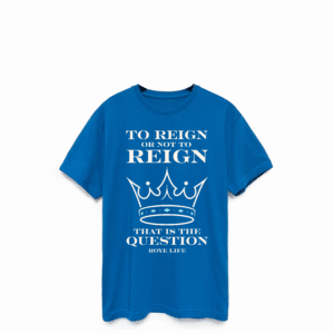 French blue Roye Dilemma Tee with To Reign crown design by CCCROYELIFE.